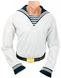 White sailor shirt, Белый, 44, 170-176 см