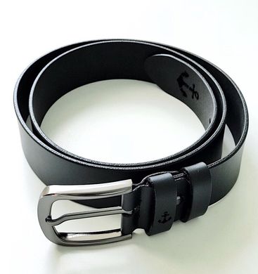 Leather belt with an anchor cut — Black