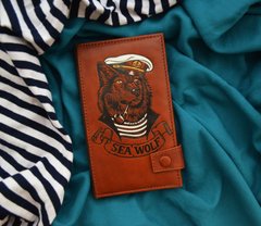 Кожаный кошелек "Морской волк"