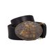 Leather belt "Sailboat" with brass plate