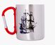 Чашка металлическая "Francis Drake" (Парусник) с карабином, Белый