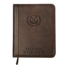 Profi - Folder for maritime documents made of genuine leather - Brown