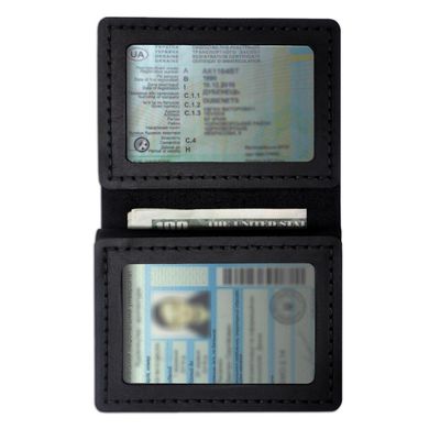 Обложка портмоне для автодокументов / нового паспорта — черная