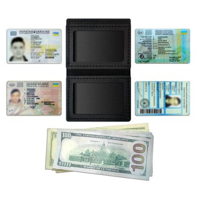 Обкладинка портмоне для автодокументів / нового паспорта - чорна