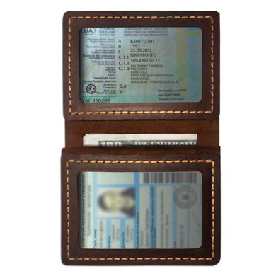 Обложка портмоне для автодокументов / нового паспорта — коричневая