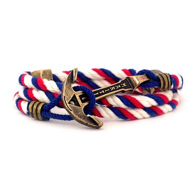 Leather Bracelet with an anchor MARITIME — FRENCH RIVIERA