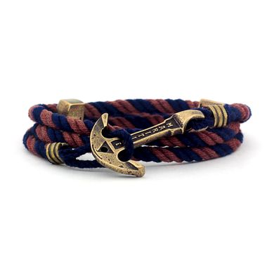 Leather Bracelet with an anchor MARITIME — NIGHT SEA STORM
