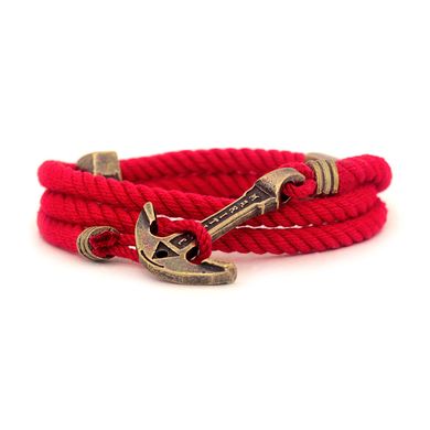 Leather Bracelet with an anchor MARITIME — Scarlet Sails