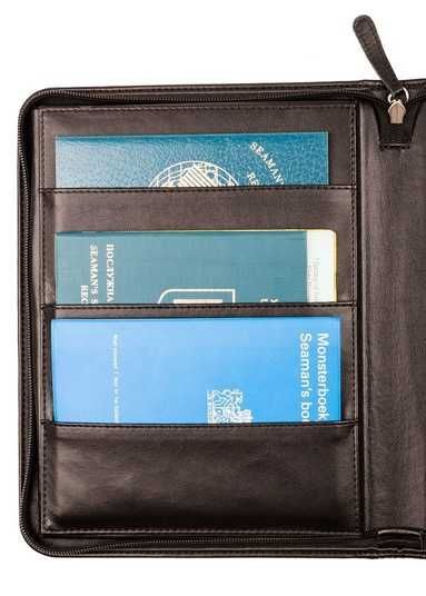 Light - Folder for maritime documents made of genuine leather