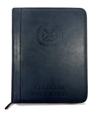 Profi - Folder for maritime documents made of genuine leather - Dark blue